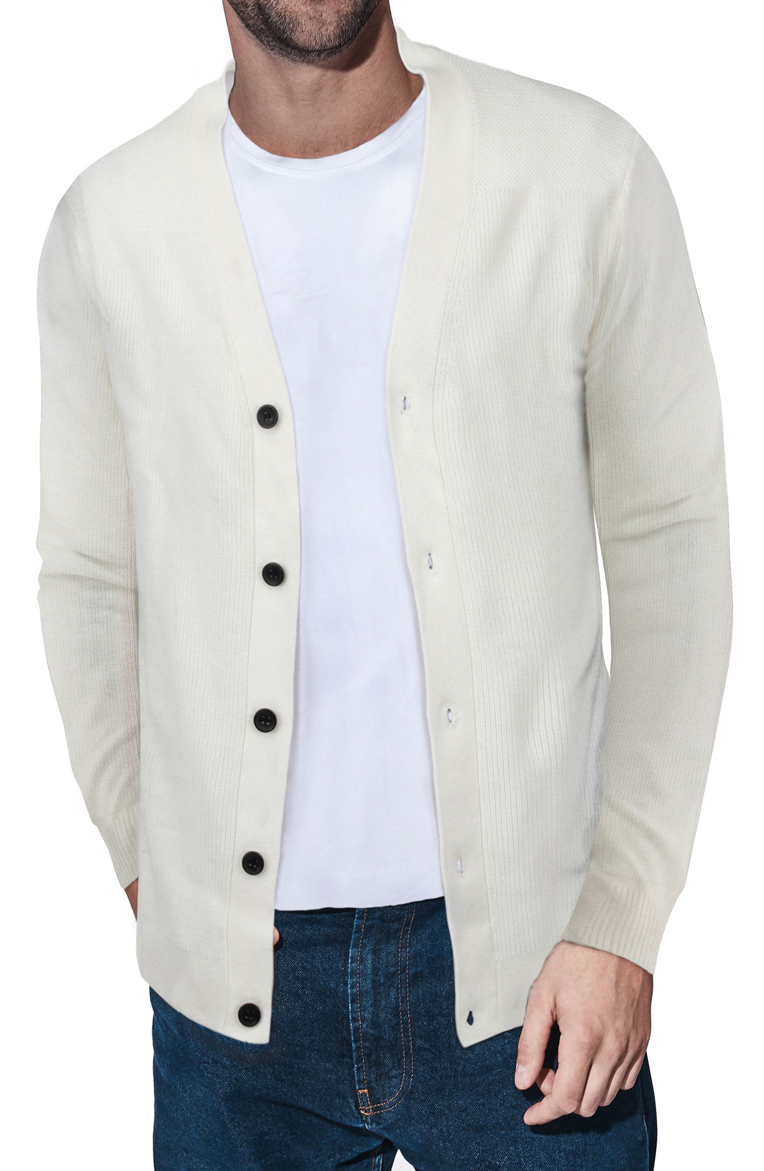 Mens Fashion Quilted Sweatshirt Buttoned Cardigan Top Jacket S-XL 